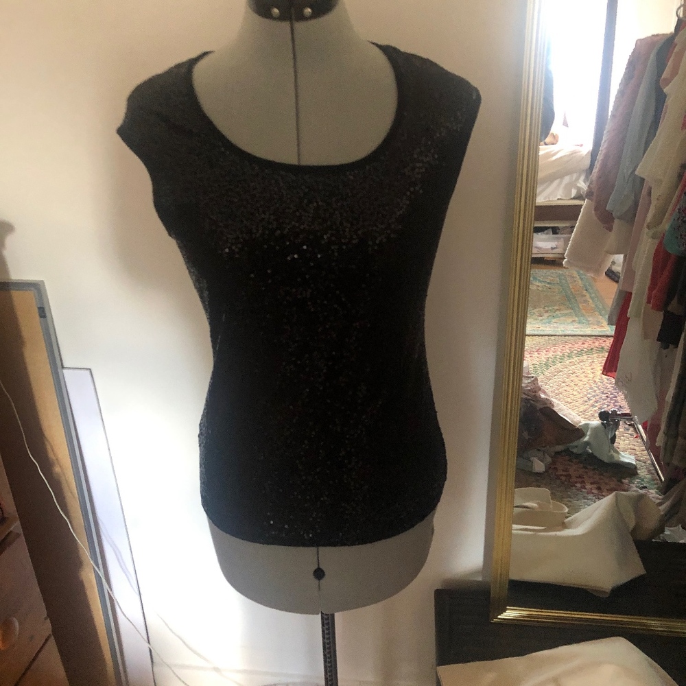 sequin black shirt
